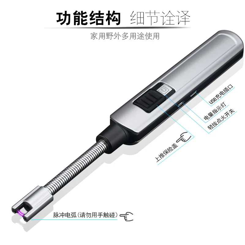 Гибкая Usb Электронная зажигалка для сигарет плазменное зажигание кухни
