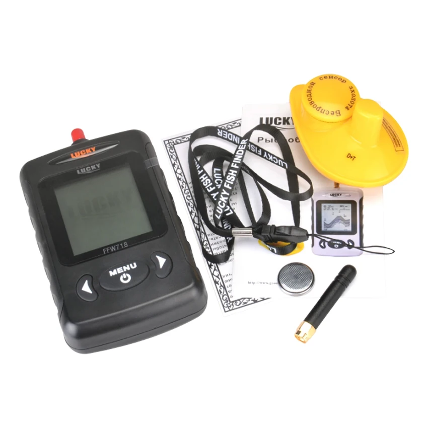 Беспроводной русский Sonar Портативный рыболокаторы сенсор эхолот сигнализации
