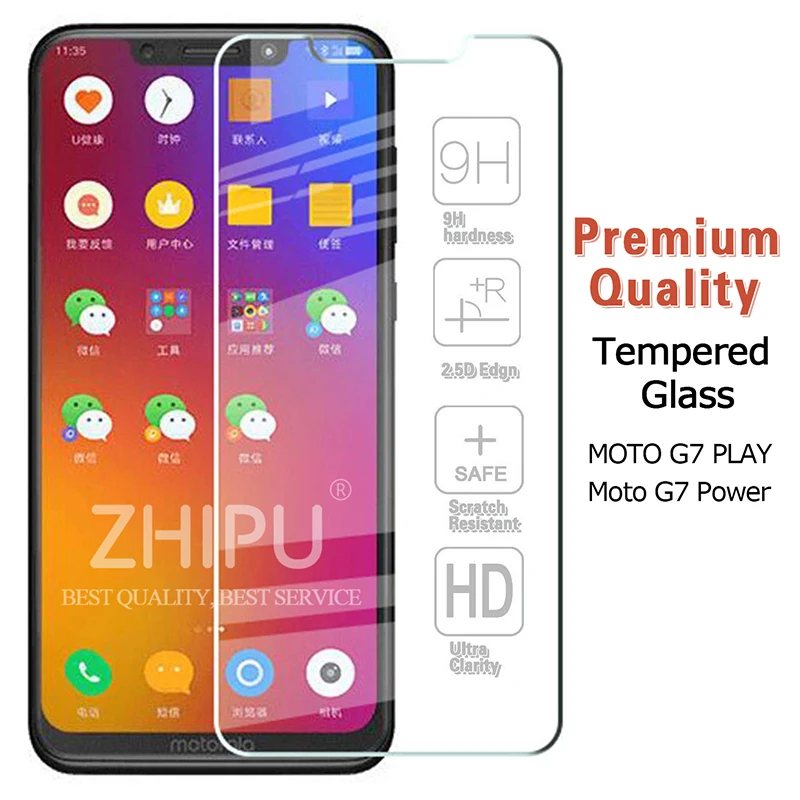Закаленное стекло для Motorola Moto G7 Power Защитное экрана 2.5D 9 H закаленное Play Film |