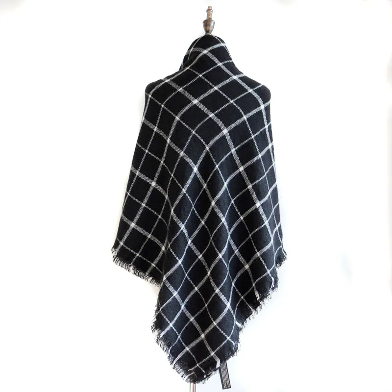 Fashion Imitation Cashmere Scarf Women Plaid Blanket Winter Autumn Designer Acrylic Basic Shawls Women's Scarves FYRFJ004 | Аксессуары