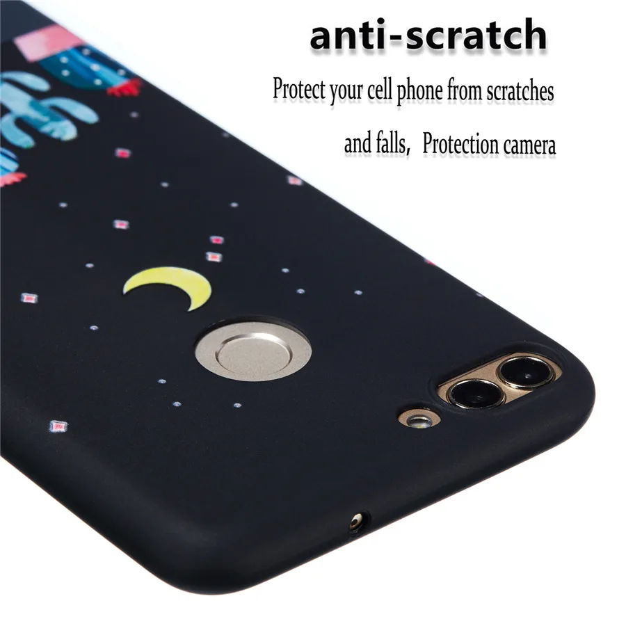 Для Huawei P умный чехол с рисунком Звездное мягкое ТПУ для телефона Smart Cover FIG-LX1 Enjoy 7S