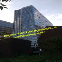 Modern  Exterior Facade Glass Curtain Wall Commercial Building Low Reflective Thermal Insulation Invisible Office Building