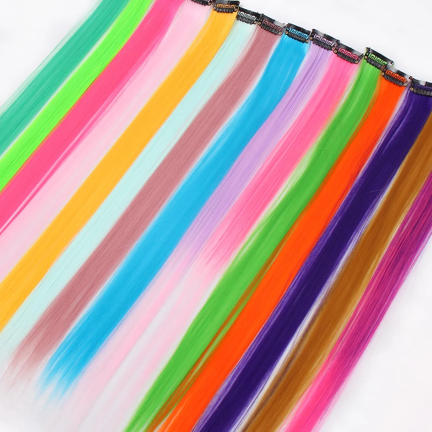 AISI HAIR Synthetic Long Single Clip In One Piece Hair Extensions Straight Hair Hairpiece For Women