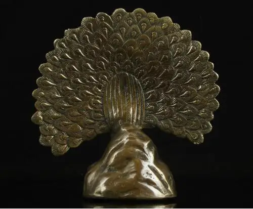 YM 307 China Collectible Old Bronze Handwork Carving Peacock Statue In Good Condition | Дом и сад