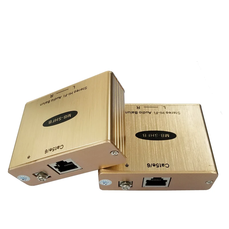 Стерео RCA аудио Balun Extender Over One Cat 5e/6 кабель до 1 км с защитой от перенапряжения 2 кВ |