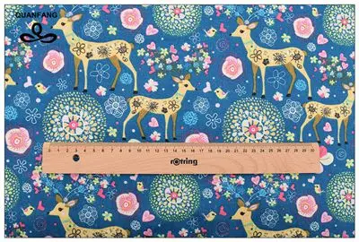 QUANFANG хлопок и лен с принтом ткань для лоскутное шитье DIY шитье диван скатерти мебельный чехол тканевый материал метр - Цвет: 1 pcs 50cmx150cm