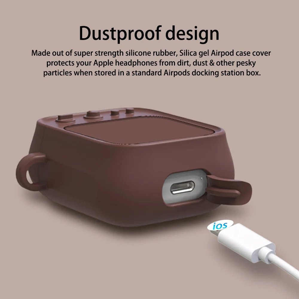 Мягкий силиконовый чехол PORTEFEUILLE для Apple Airpods противоударный AirPods Ультратонкий