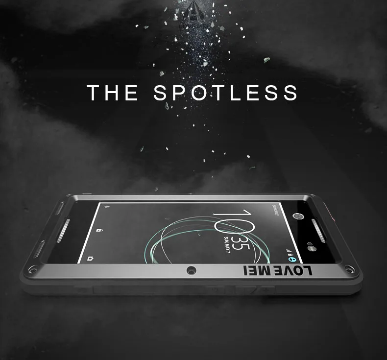 Чехол для Sony Xperia XA1 LOVE MEI ударопрочная Пыленепроницаемая металлическая броня