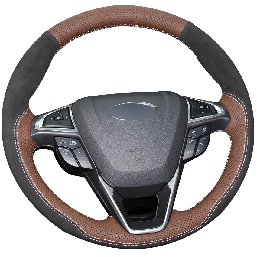 Кофейный натуральный кожаный черный замшевый чехол для Ford Fusion Mondeo 2013 2014 EDGE 2015 2016 |