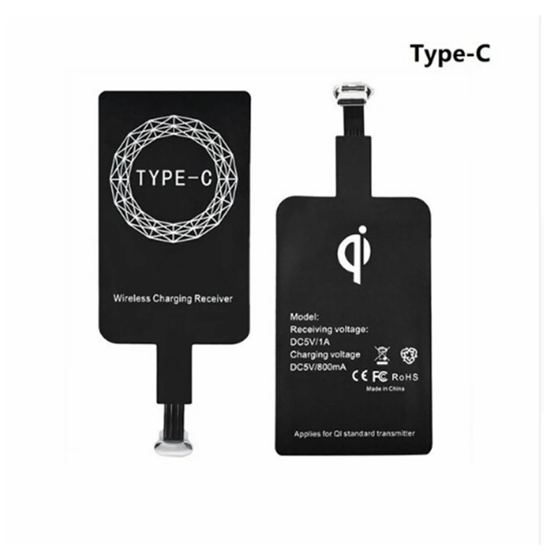 For Type C Sindvor QI Беспроводное зарядное устройство приемник для iPhone X 8 7 6 Plus Универсальный беспроводной зарядный приемник для телефона Micro usb type-c - Тип штекера: For Type C