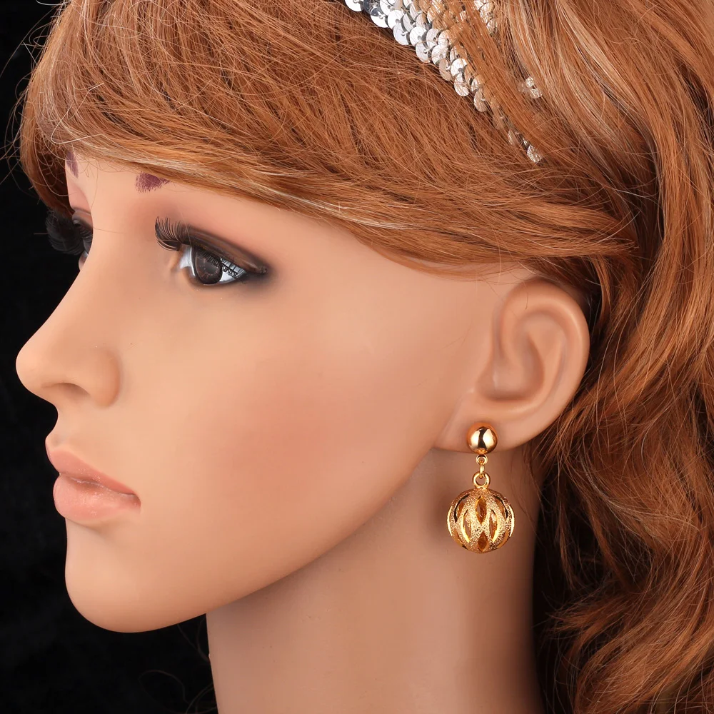 U7 Золото /Серебро Цвет Шары Кулон Ожерелье Серьги Кольцо Браслет Ювелирные