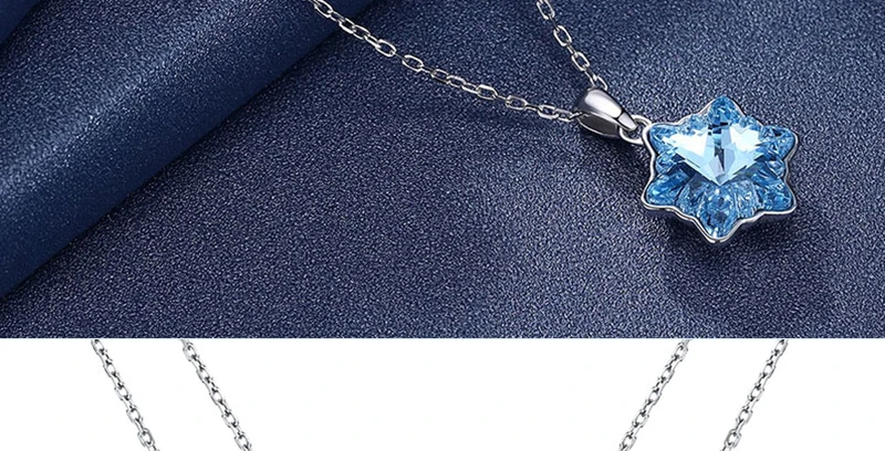 Звезда ожерелье с подвеской «Снежинка» Кристалл от Swarovski с 925 пробы Серебряный двойной цепи кулон для женщин Свадебные украшения