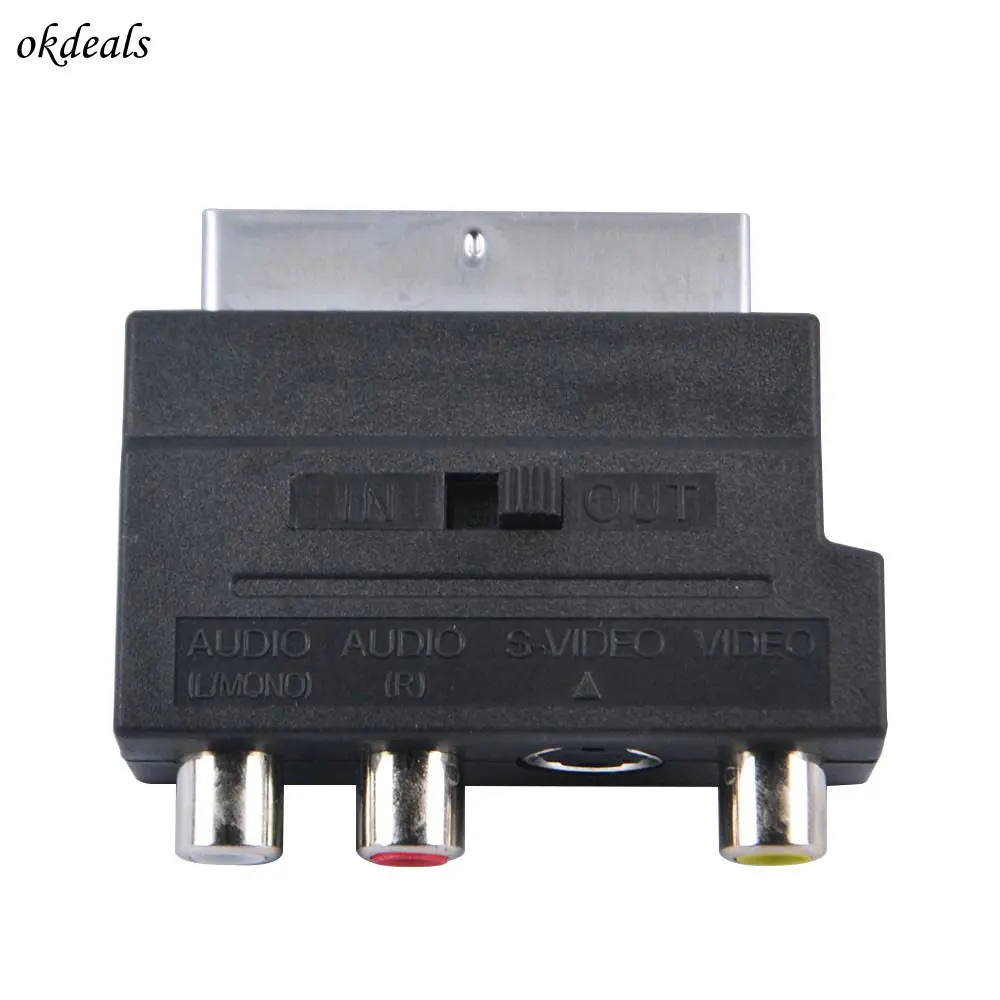 SCART адаптер RCA с четырехъядерным процессором In/уменьшение зума Переключатель AV