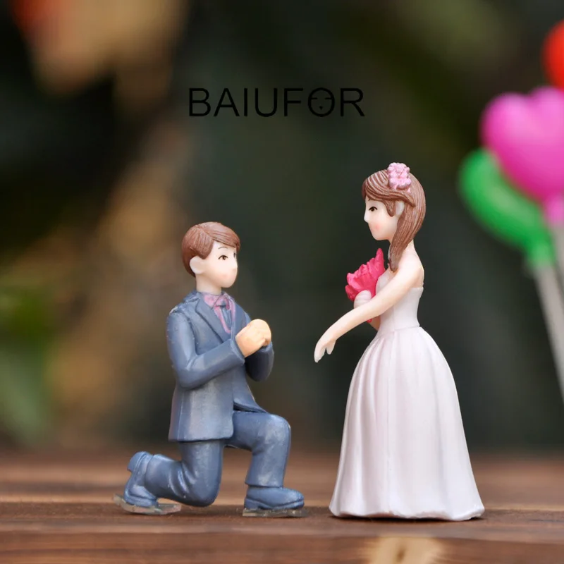 Миниатюрная кукла BAIUFOR для пары влюбленных свадебная я 2 фигурки террариума