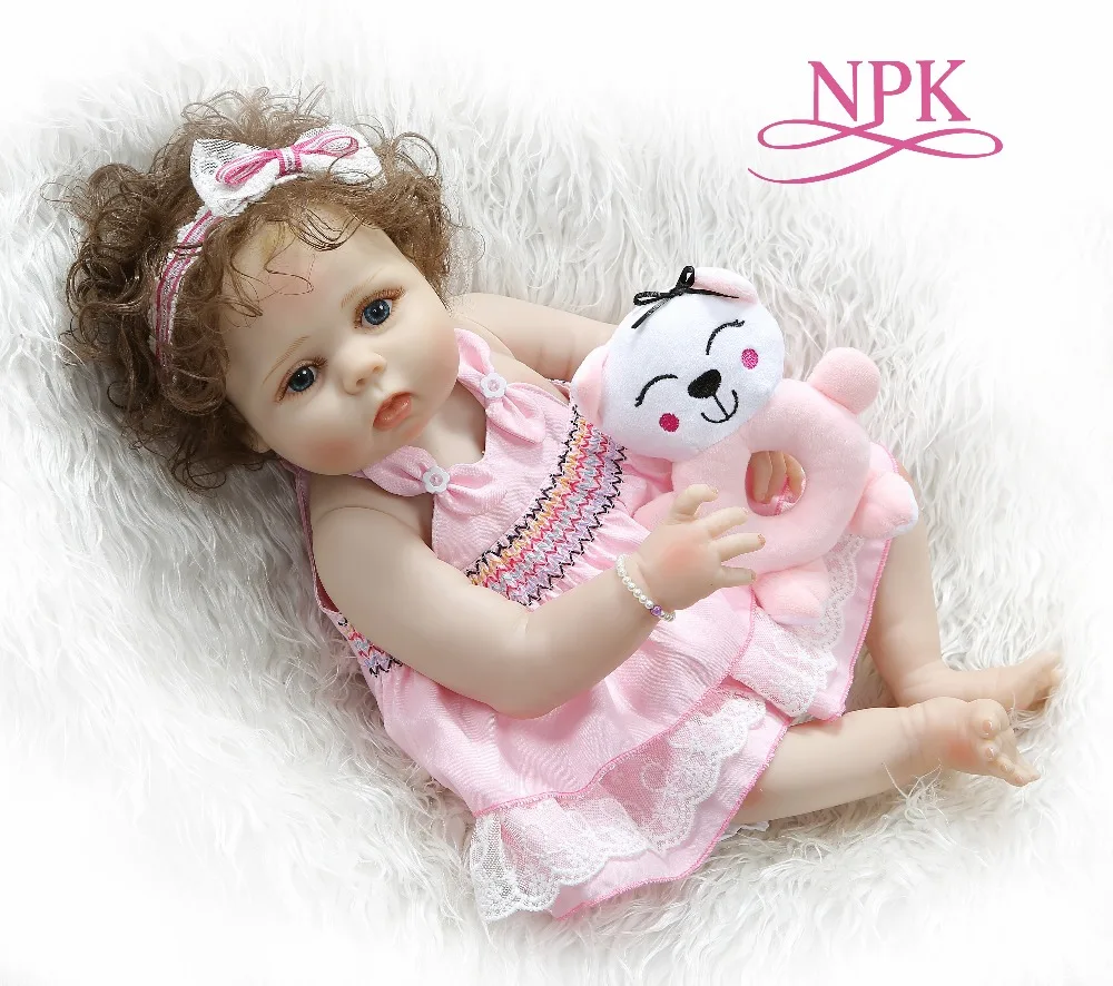 NPK 56 см силиконовая кукла для новорожденного ребенка bebe игрушка ванны ручная