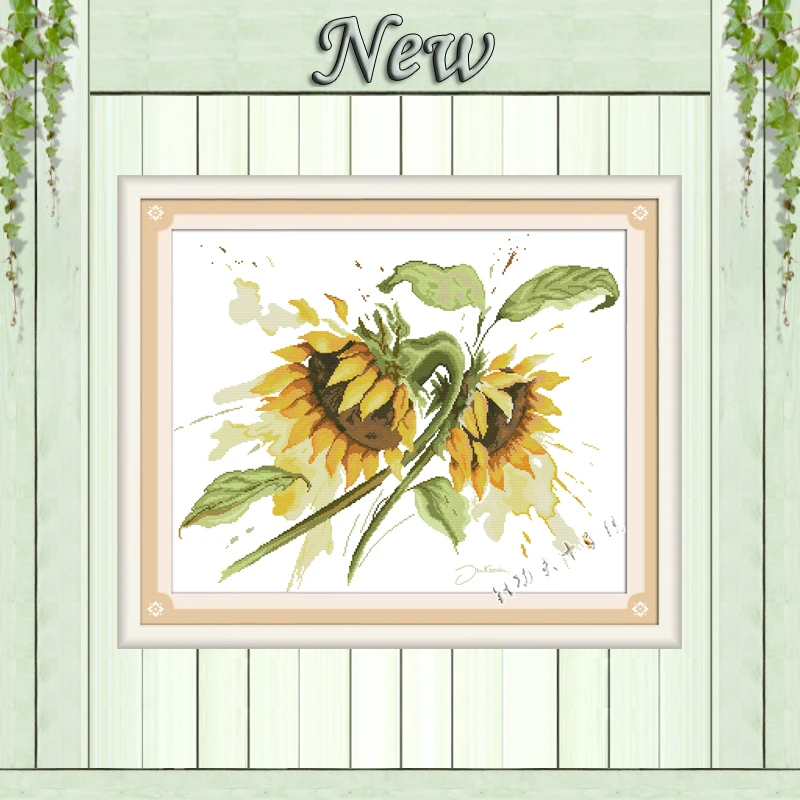Passionate sunflower decor painting counted printed on canvas DMC 11CT 14CT Chinese Cross Stitch kits embroidery needlework Sets |