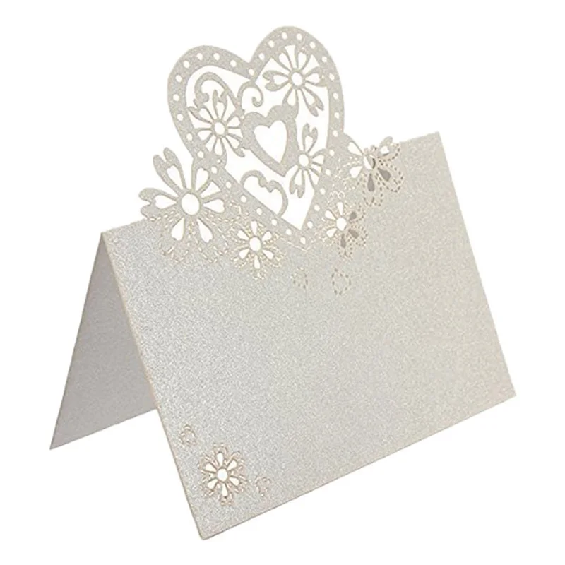 50 шт./упак. Любовь Сердце Лазерная резка свадьба Вечеринка название место карты