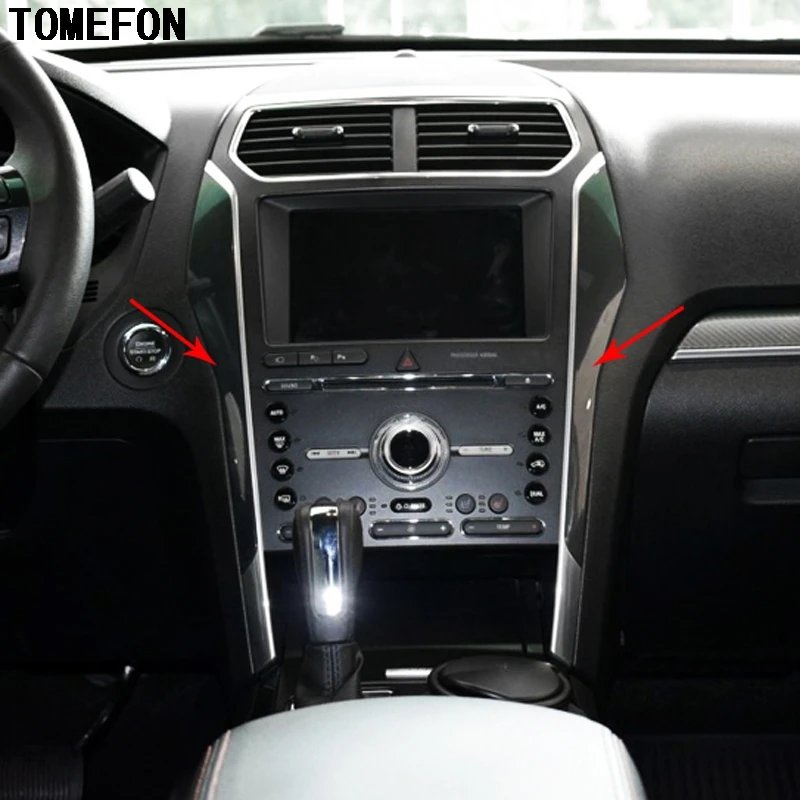 TOMEFON для Ford Explorer 2016 2017 LHD ABS внутренняя консоль из углеродного волокна коробка