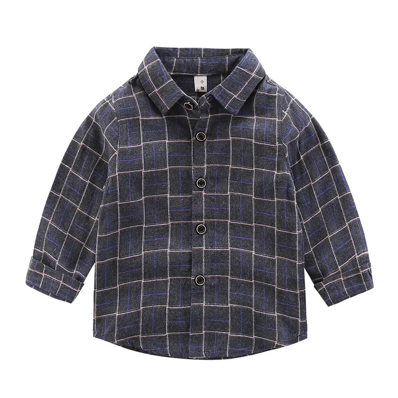 Детская Хлопковая мягкая рубашка с длинными рукавами модная детская