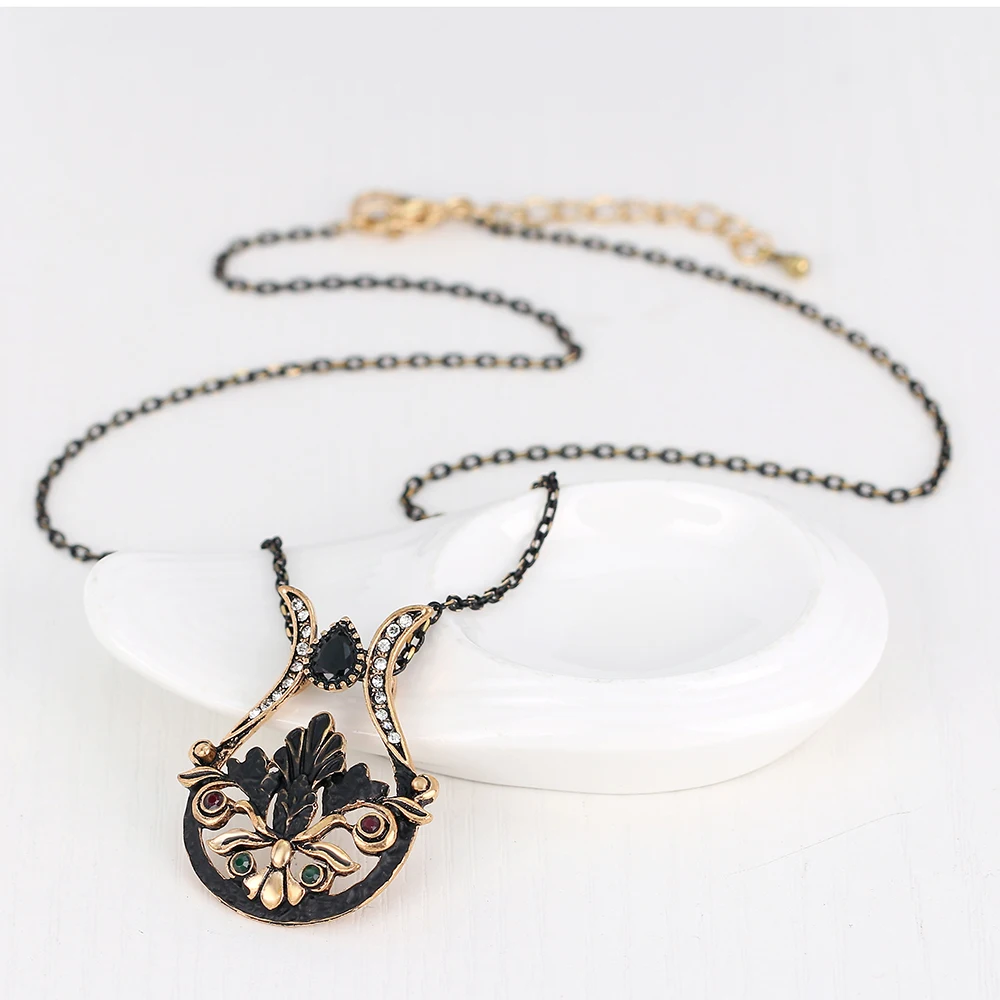 Турецкие Ювелирные наборы серьги ожерелье античное золото цвет цветок капли