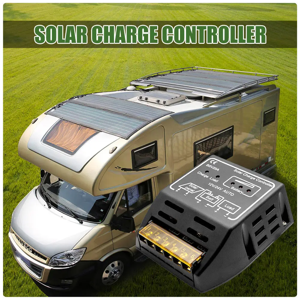 20A 12 V/24 V Солнечный контроллер зарядки панели Батарея регулятор надежную защиту для трейлеров