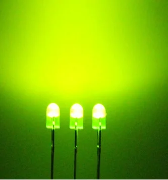 

1000PCS / LOT LED lamp beads line, 3MM / F3 green hair green, general light emitting diode F3 the boundless long legs