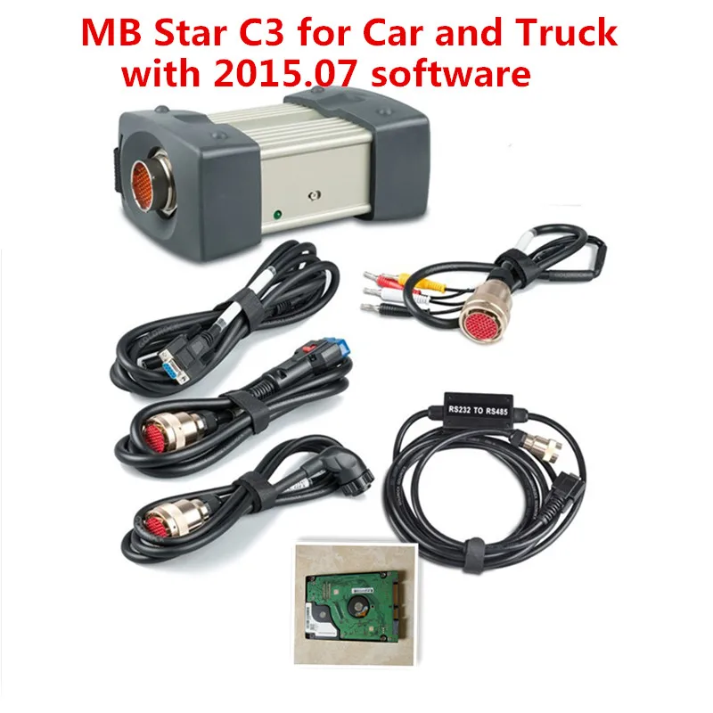 Супер звезда Диагностика MB Star c3 мультиплексор с красным реле+,07 программное обеспечение HDD+ пять диагностических кабелей DHL