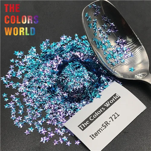 SR-721 50g TCT-346 Chameleon 3D Star Stereoscopic Nail Glitter Nail Art Decoration Face Paint Tattoo Tumblers Crafts Festival Accessories - Цвет: SR-721 50g