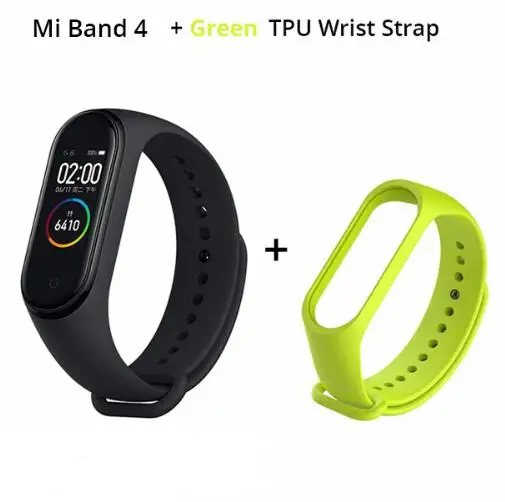 add green starp Xiaomi mi Band 4 Smart mi band 4 0,9" AMOLED экран водонепроницаемый пульсометр фитнес 135 мАч Bluetooth 5,0 50 атм - Цвет: add green starp