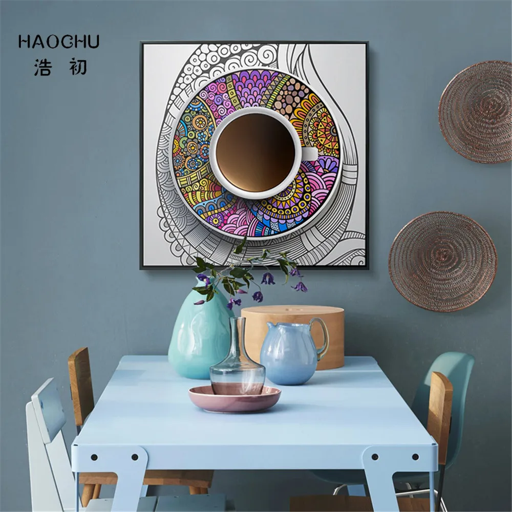 HAOCHU Новый китайский стиль синий и белый фарфор фрески холст настенная живопись