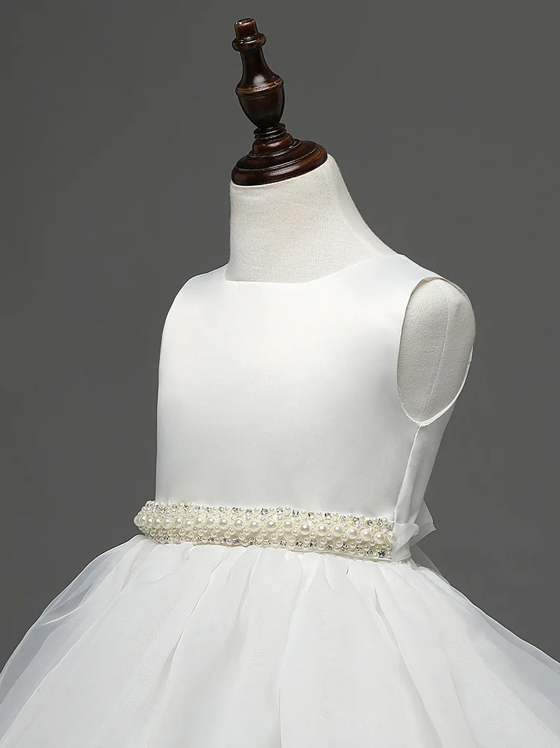 2017 Summer Children Girls Dresses Sleeveless Baby Ball Gown Dress Kids Party Wedding for Flower Girl 4-14Y | Детская одежда и