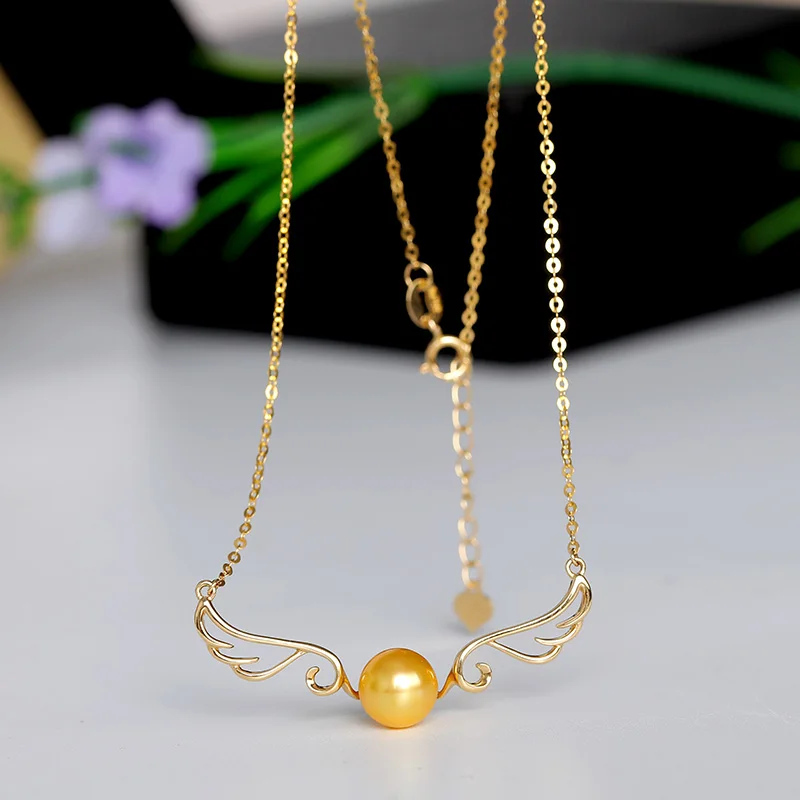 [YS] 8 5 9 мм морской жемчуг akoya подвеска Крылья ангела Жемчужное ожерелье|wing pendant|wing