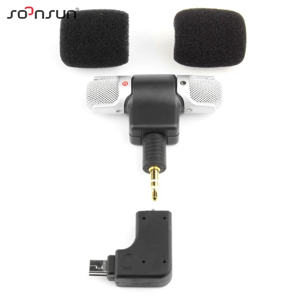 SOONSUN профессиональный аудио запись внешний стерео микрофон с адаптером +