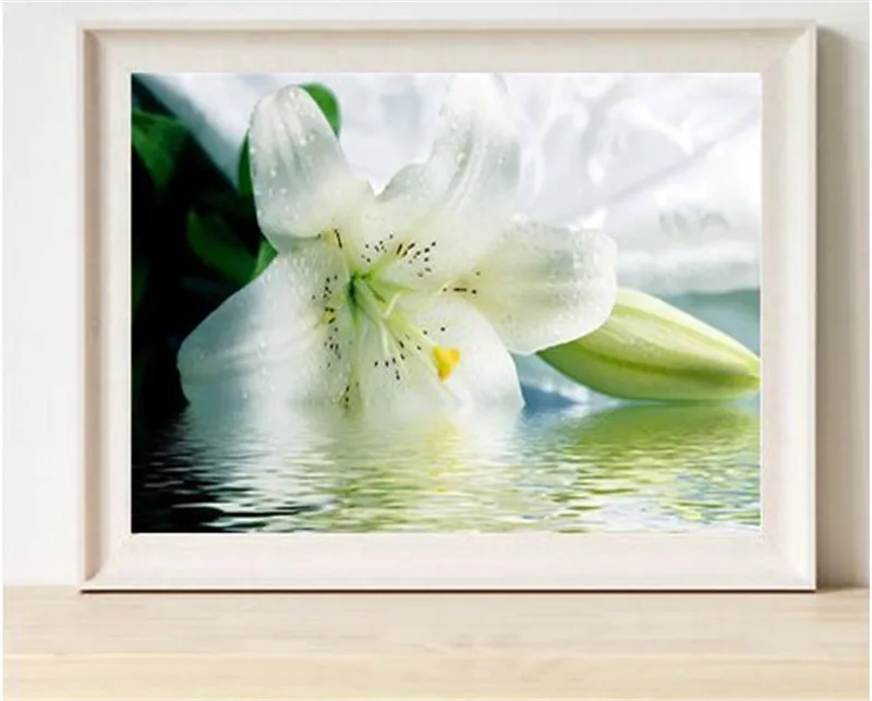 Вышивка 5D сделай сам алмазная живопись вышивка крестиком ВОДНЫЕ ЛИЛИИ цветок