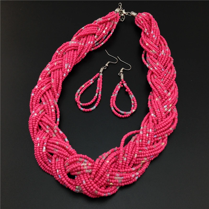 Классические нигерийские Свадебные красные высококачественные бусины плетеные