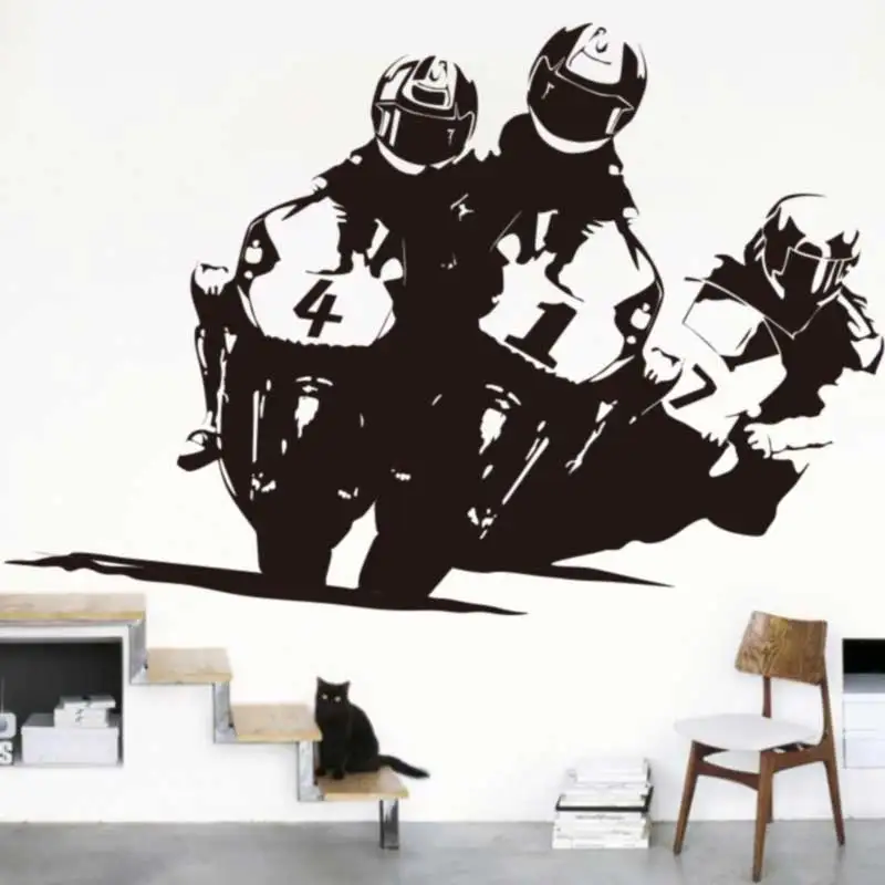 Наклейки на стену в виде гоночных мотоциклов и игр 150x100 см|wall sticker|motocross wall decalsgame