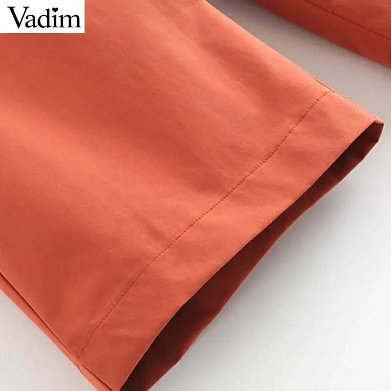 Vadim женские оранжевые длиной до икры брюки на молнии летние повседневные Прямые