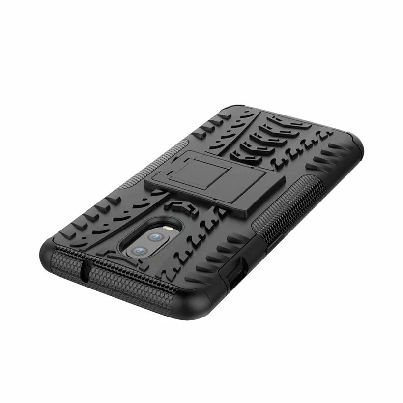 HEMASOLY Case For OnePlus 6T PC+TPU Shockproof Armor Heavy Duty Kickstand Cover |