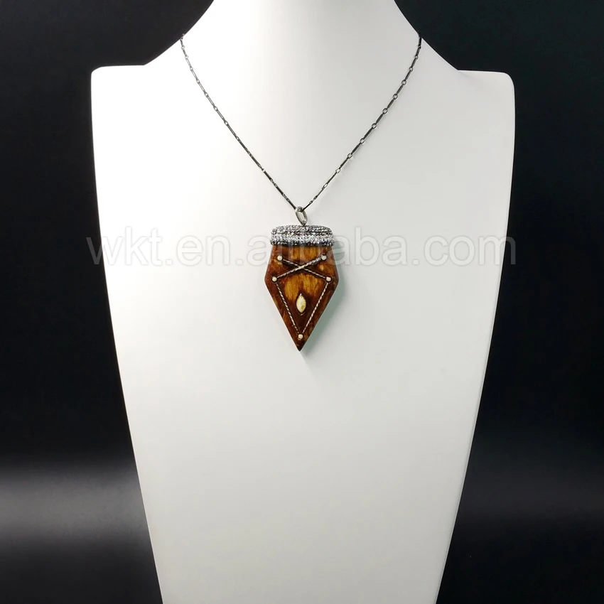 Женское Ожерелье с искусственными наконечниками из натуральной смолы черное