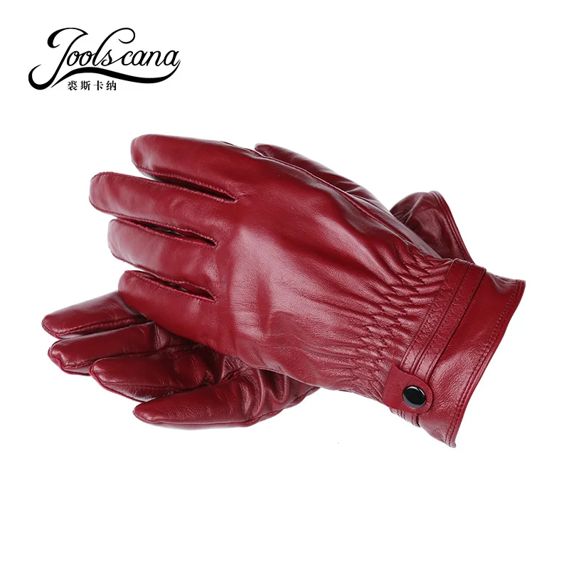 

Joolscana winter glove women leather gloves touch screen glove Italian imported genuine sheepskin mitten fashion warm 2018new