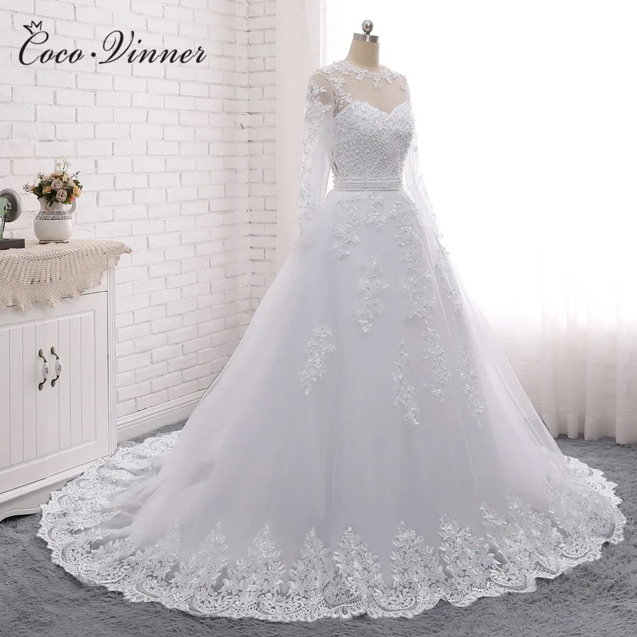 Свадебное платье с жемчужинами, 2 в 1, Бразилия,, Vestido De Novia, кружевное платье со съемным шлейфом, свадебное платье es W0278