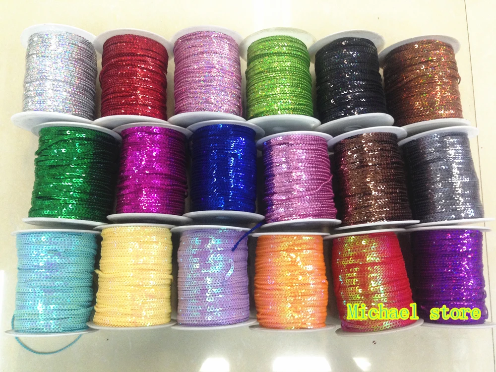 Новинка 10 ярда в ширину 3 мм плоская Изысканная изогнутая лента с блестками