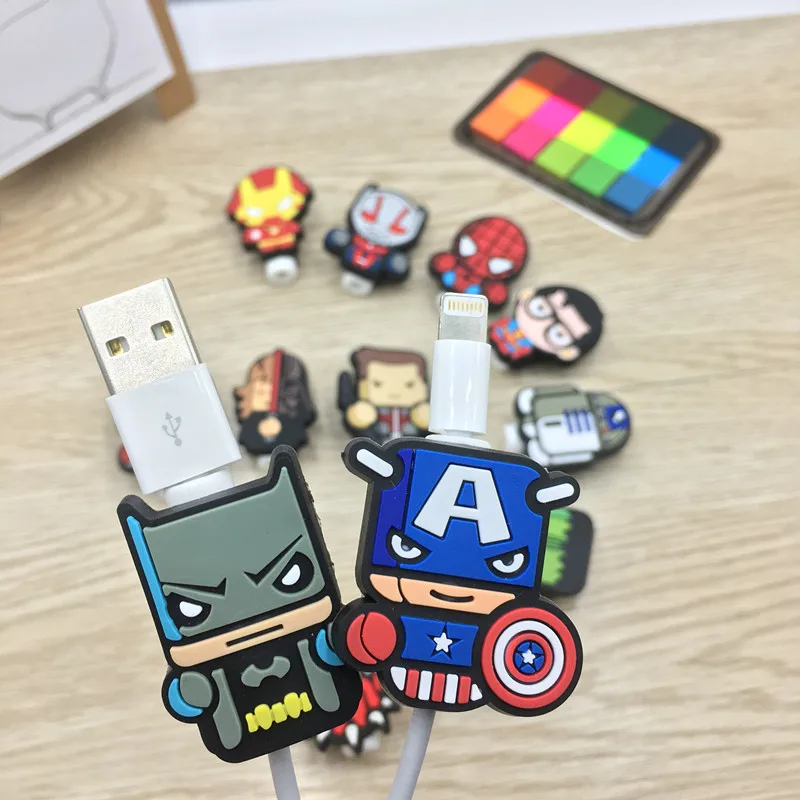 10 шт. usb-кабель с мультипликационным принтом защита для управления линией