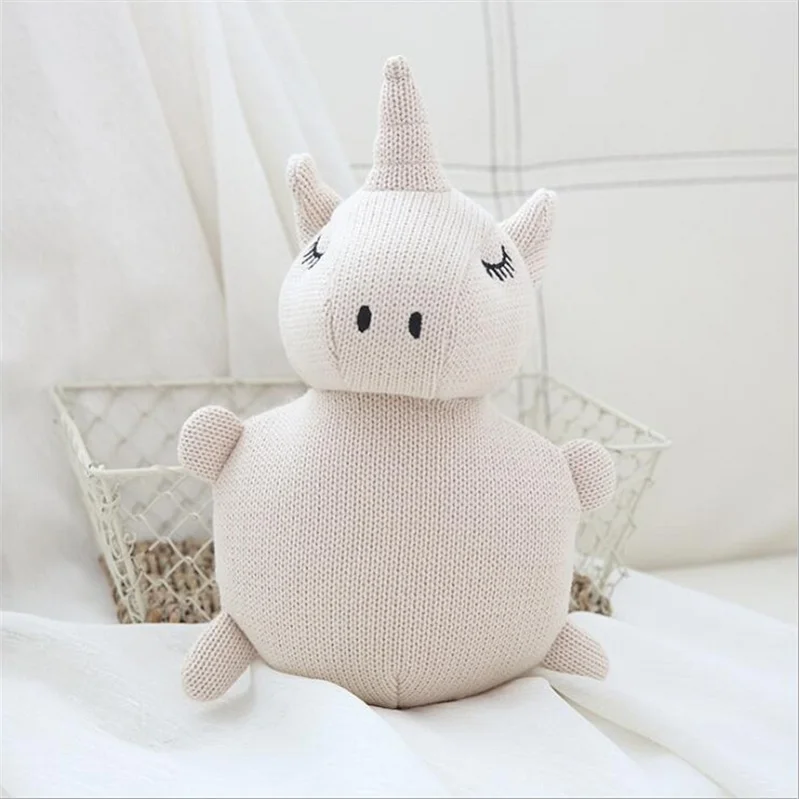 unicorn В скандинавском стиле, животные, слон, кролик, медведь, собака, единорог, Детская кукла для спокойного сна, встроенный колокольчик, подушка, детская кровать, Декор, игрушки, подарки - Цвет: unicorn