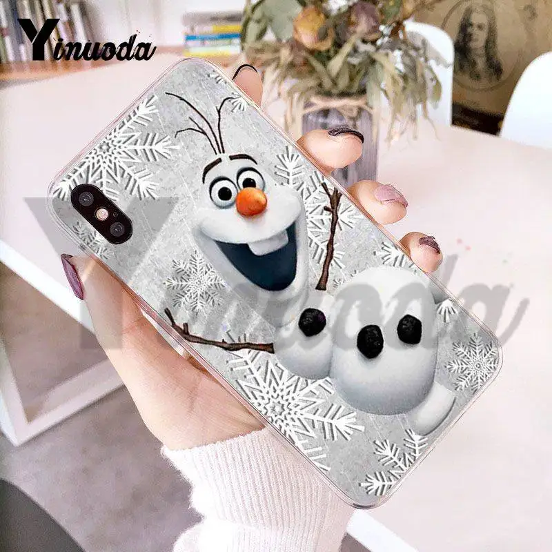 Yinuoda Олаф снеговик Coque Shell чехол для телефона для iPhone 8 7 6 6S Plus X 5 5S SE 5C XS XR чехол s11 11pro 11promax