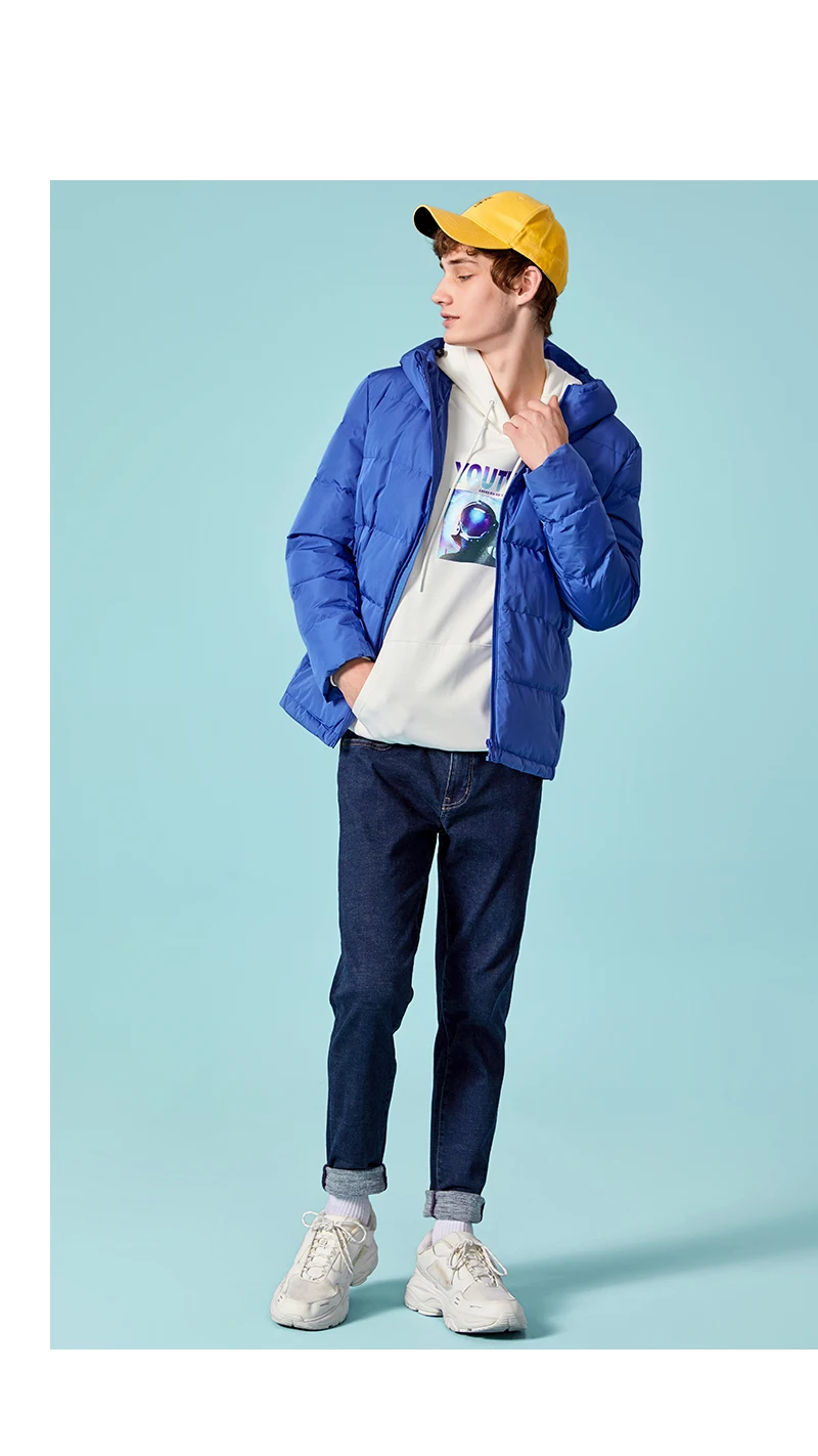 SEMIR, зимняя мужская куртка, новинка, пара, плотные пальто, 90% утиный пух, ультра-светильник, тонкий, с капюшоном, с хлопковой подкладкой, однотонная верхняя одежда для мужчин