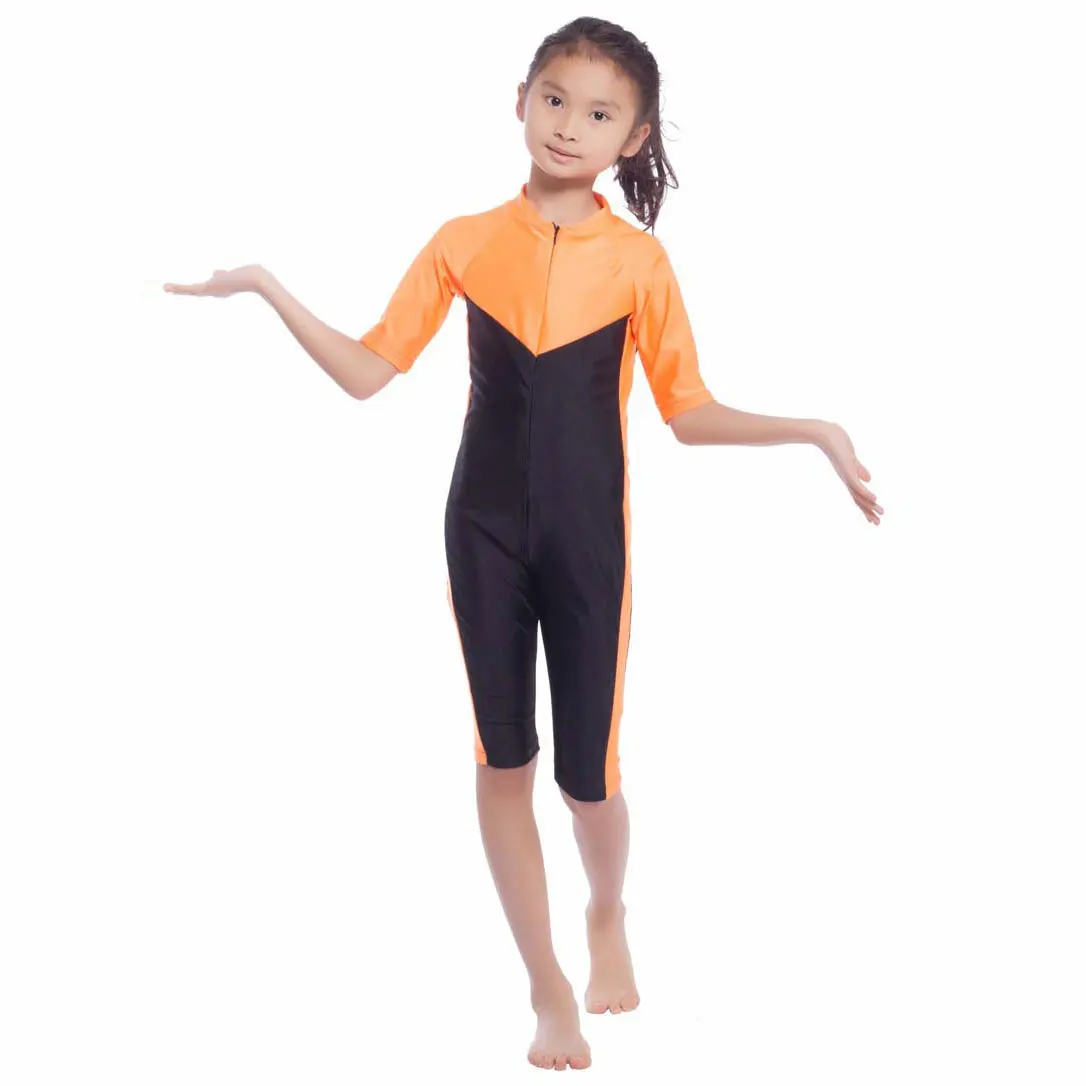 Цельнокроеное бикини для девочек модные мусульманские купальники с цветными