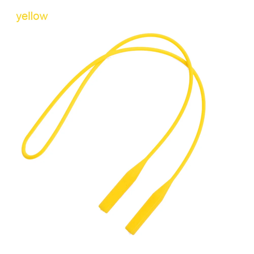 yellow 1 шт. яркие цвета эластичные силиконовые очки ремни цепочка для солнцезащитных очков спортивные противоскользящие струнные очки веревки ремешок шнур держатель - Цвет: yellow