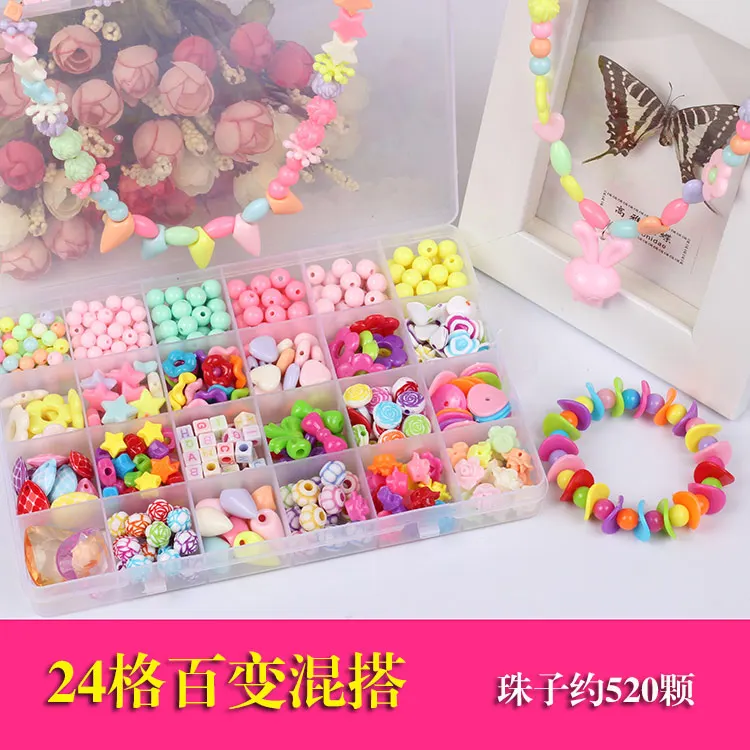 520Pcs 500 шт./лот Многоцветный бусины игрушечные лошадки дети браслет цепочки и ожерелья ювелирных изделий наборы Развивающие игрушки для детей juguete - Цвет: 520Pcs