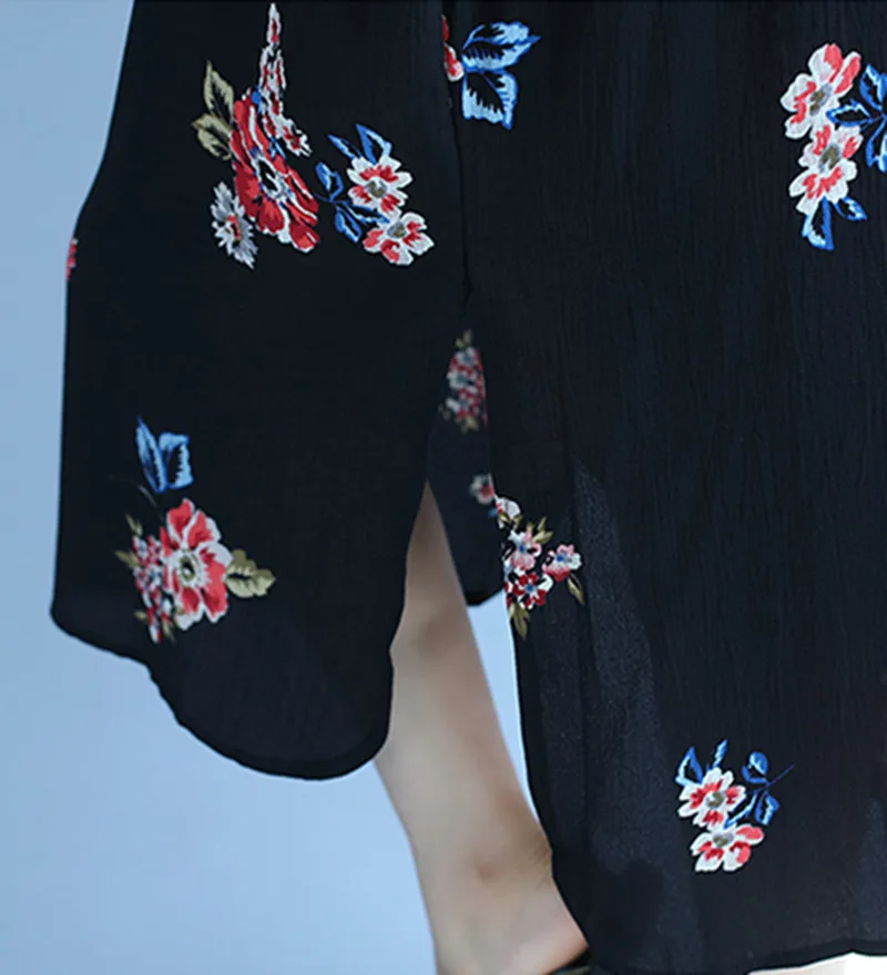 Свободный крой жира Vestidos 2018 новые национальные Платья с цветочным принтом Стенд